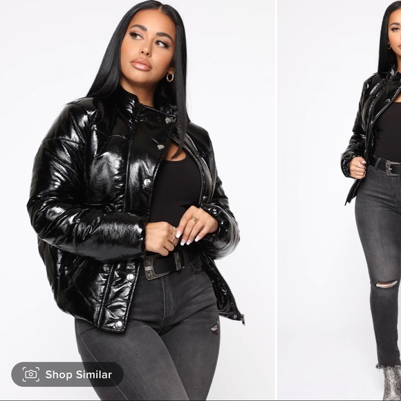FASHION NOVA SHINY BOMBER - Picture 1 of 3